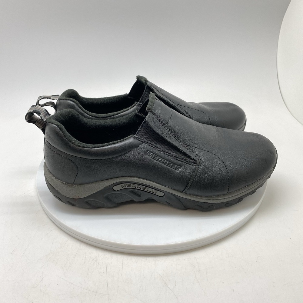 Merrell Jungle Moc Slip Ons Shoes Youth 6M Comfort Outdoor Leather Black J95619